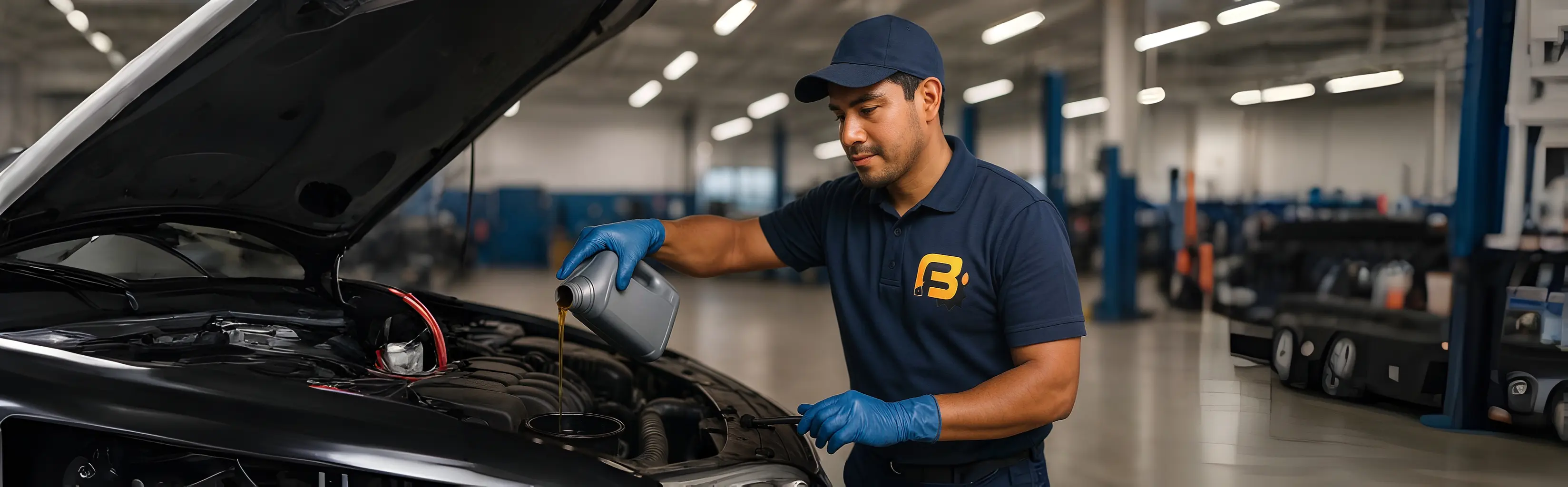 Técnico realizando cambio de aceite